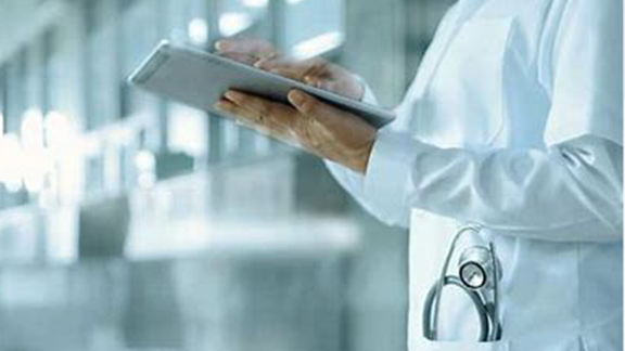 Doctor holding a tablet