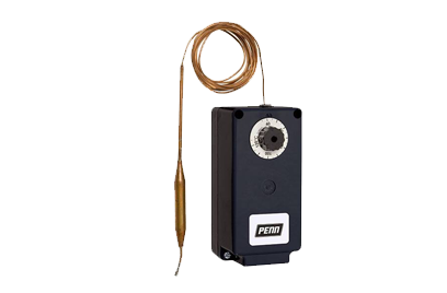 A PENN A19- IP65 Capillary and Space Thermostat on a white background