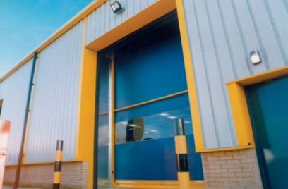 low angle warehouse entrance