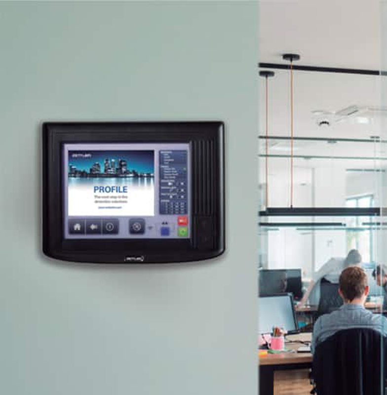 Control panel outside office workstation 