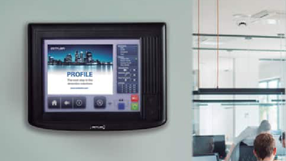 Control panel outside a door in office