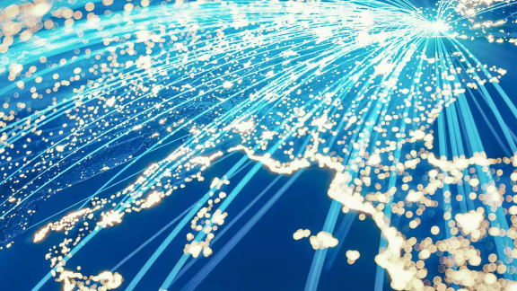 Graphic of the globe, symbolizing integrated technological solutions