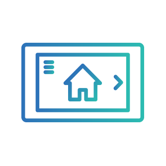 Icon of a tablet displaying a house