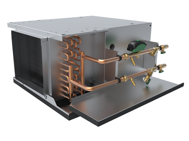 A fan coil unit on a white background