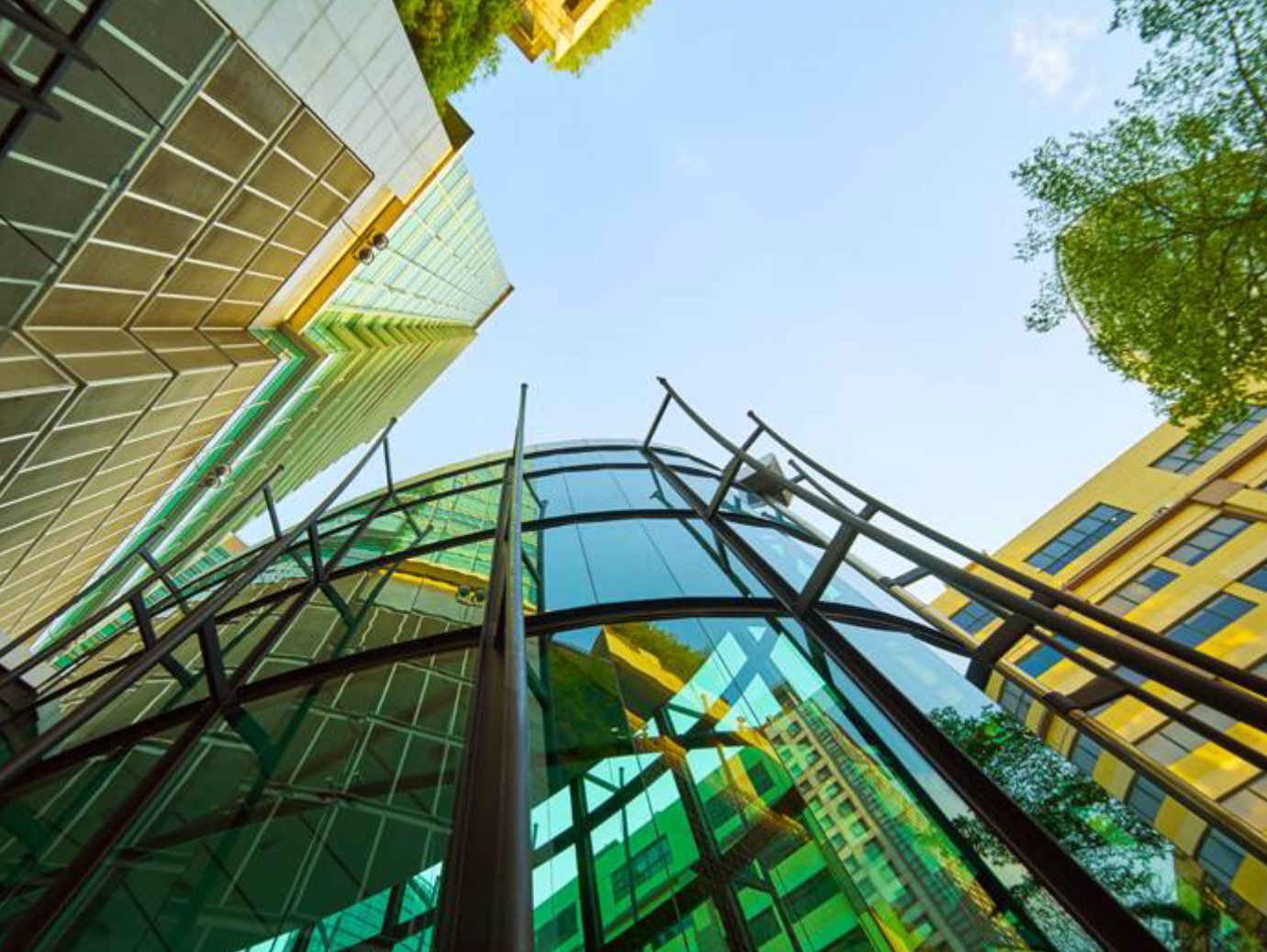 Frog's eye view of a building 