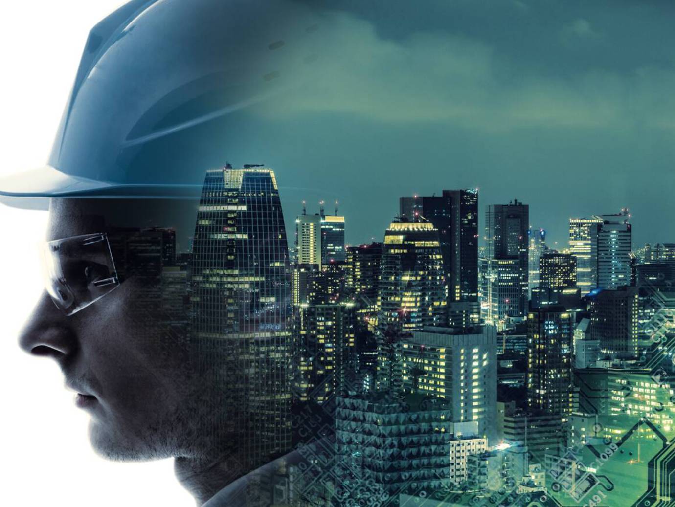 A person with City scape.