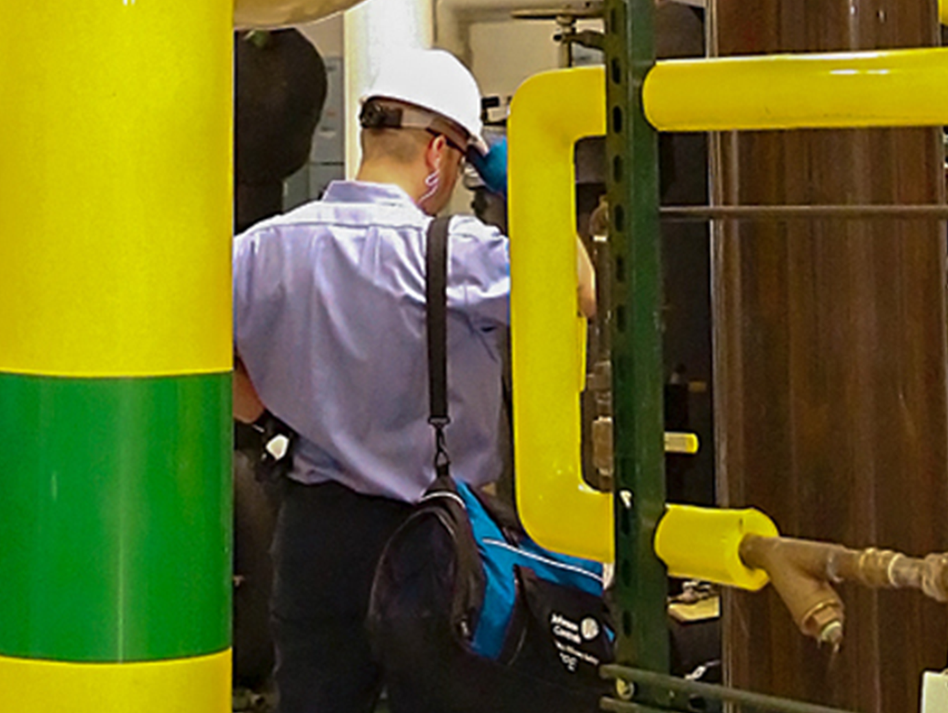 A person in a white element.