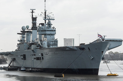 Naval ship sailing on the water