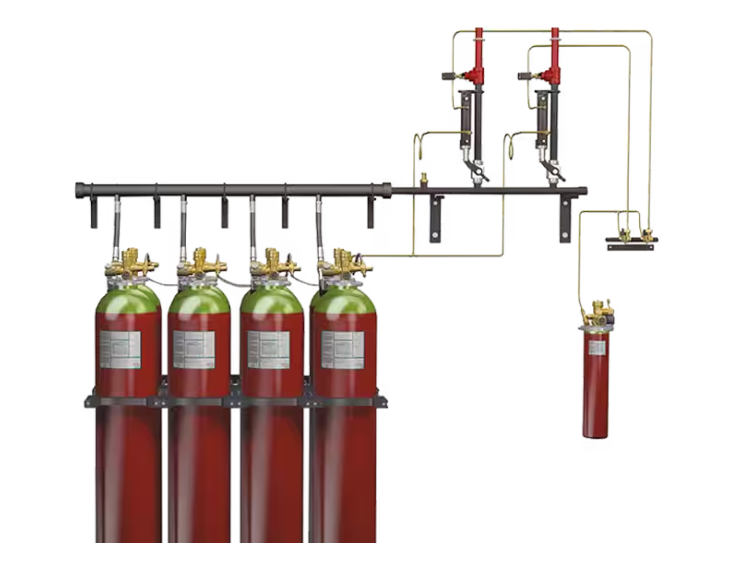 An Inert Gas 200 bar system for fire suppression