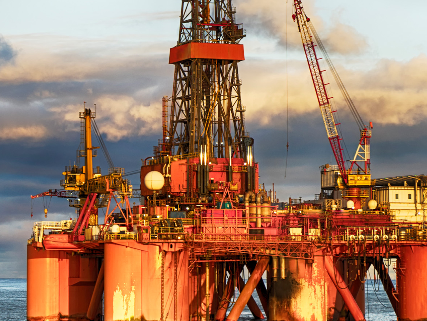 Oil platform under maintenance. 