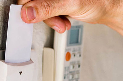 swiping card in access device