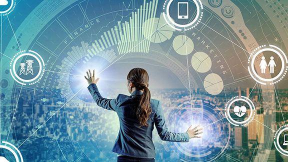 Woman working on Cyber security