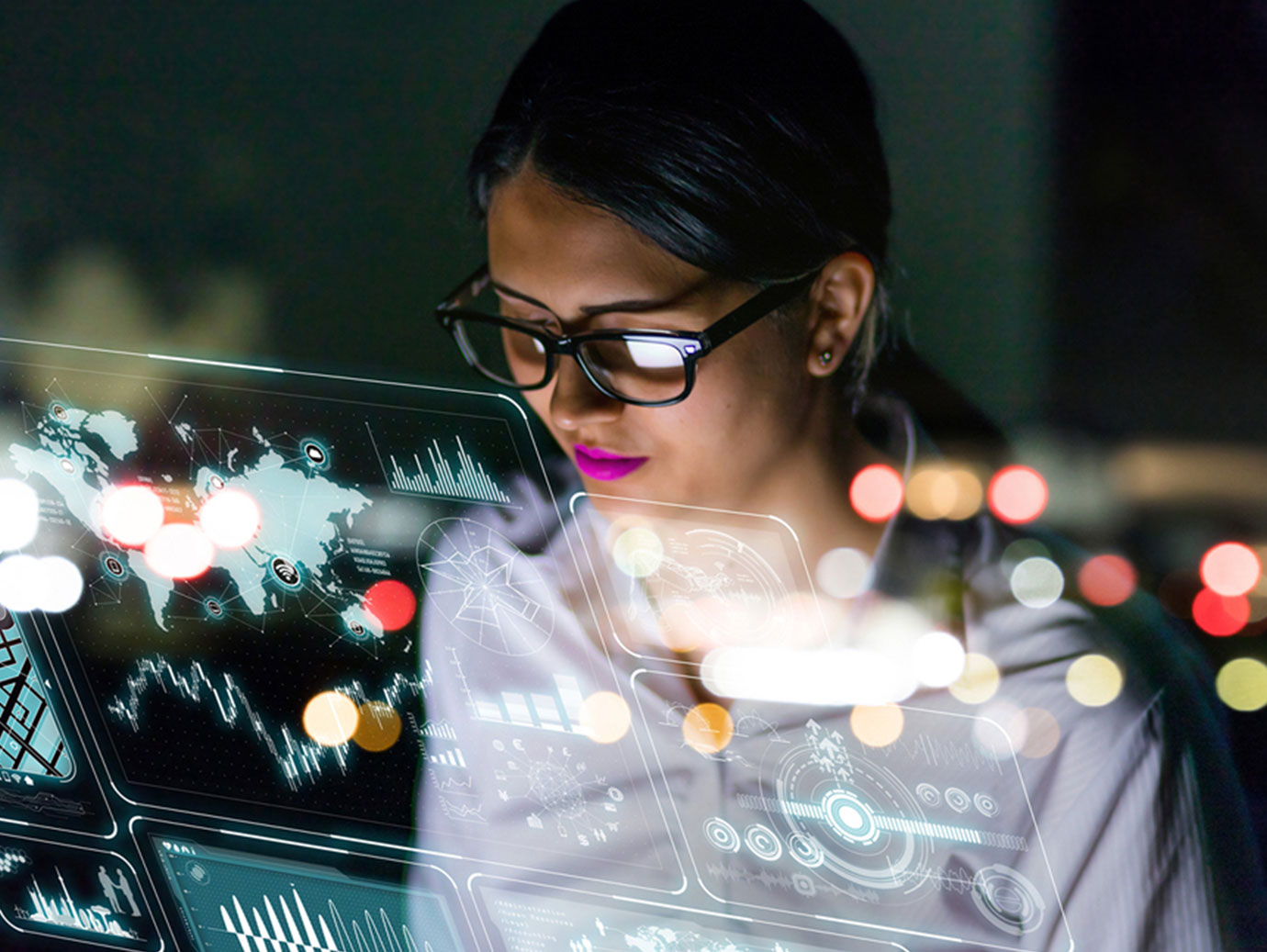 woman working on device