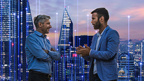 two professional talking to each other