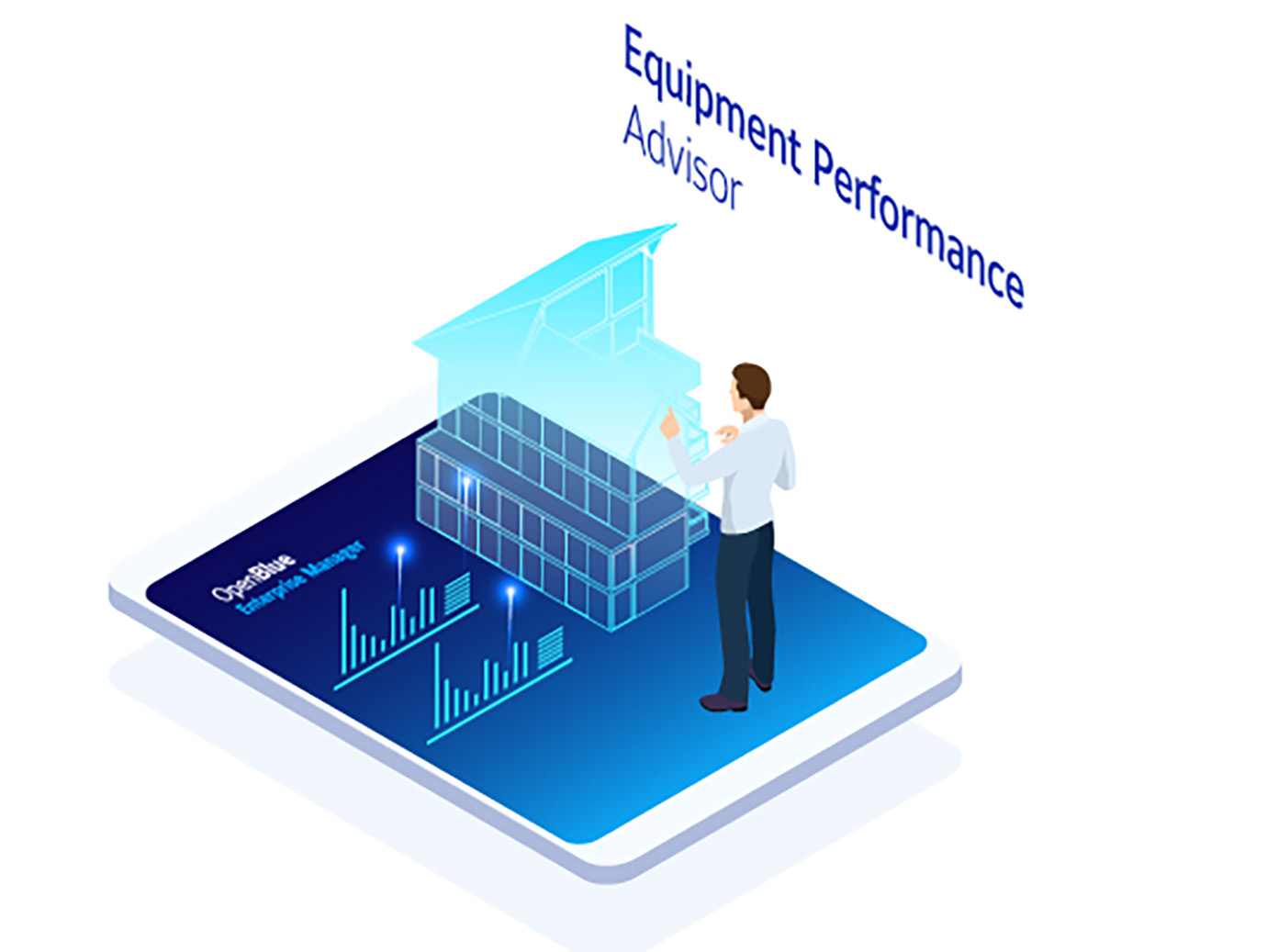 Vector image depicting Equipment Performance Advisor solution provided by Enterprise Manager