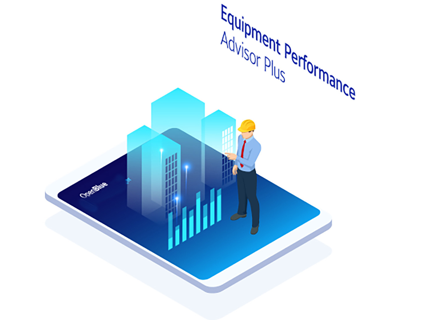 Vector image depicting Equipment Performance Advisor Plus solution provided by Enterprise Manager