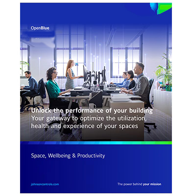Cover page of OpenBlue Space, Wellbeing and Productivity brochure